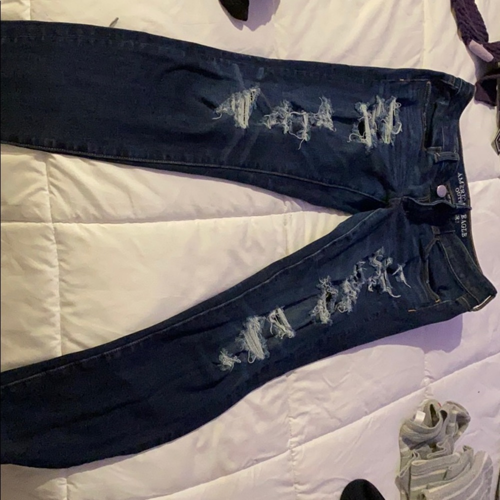 American Eagle Dark Blue Jeggings Size 8